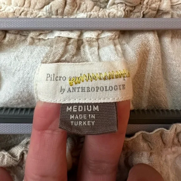 Anthropologie Pilcro The Bette Babydoll Short Sleeve Linen/Cotton Blend Blouse - Picture 9 of 11